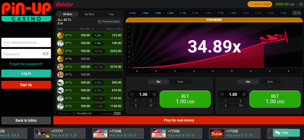 Playing the Aviator game on the Pin-Up website
